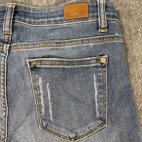 Judy Blue Jeans Womens 9 29 Slim Fit Distressed Ripped Raw Hem Stretch Denim Pan - Picture 6 of 8